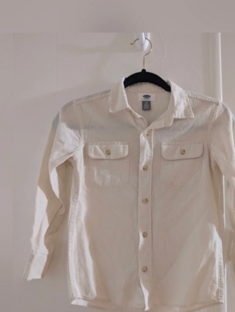 Old Navy Light Tan Button Down Shirt Size 6/7